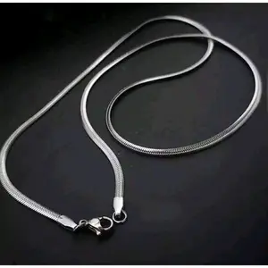 KALUNG TITANIUM PIPIH PRIA DAN WANITA ANTI KARAT DAN TIDAK LUNTUR  Stainless Silver Elegan