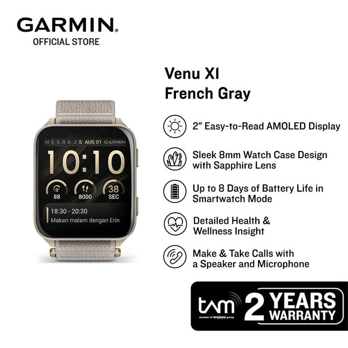 Gambar Garmin Venu X1 - French Gray dari Garmin Indonesia Kota Administrasi Jakarta Barat Tokopedia