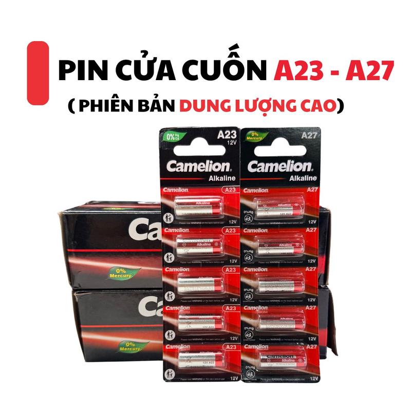 Camelion Pin Cửa Cuốn A23 A27 12V Pin Remote Điều Khiển Cửa Cuốn 23A 27A Điện Áp 12V Phiên Bản Mới Dung Lượng Cao