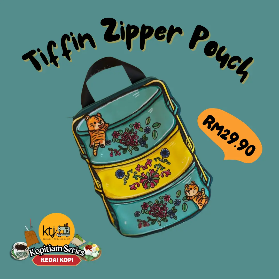 KTJ Kopitiam Series: Tiffin Zipper Utility Pouch