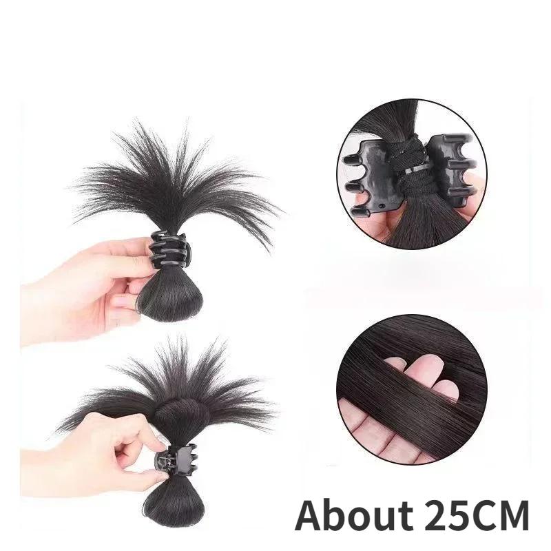 Product Introduction of Kẹp Tóc Giả Nửa Buộc, Dành Cho Nữ, Kẹp Tóc Càng Cua, Đầu Quả Cầu Lông Vũ Kiểu Tóc Búi Lười, Kẹp Càng Cua, Kẹp Tóc Tóc Đuôi Ngựa Cao, Phụ Kiện Women 2