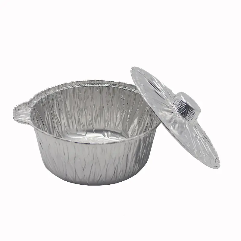 Aluminum Foil POT With Lid COVER Container Barbecue Baking Takeaway Packing Bowl Tinfoil Disposable Tableware Oven