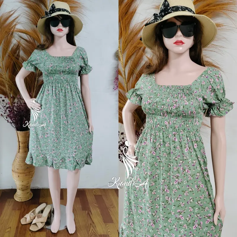RSD - Dress Kerut Lily Pendek Casual Wanita Dewasa Motif 5