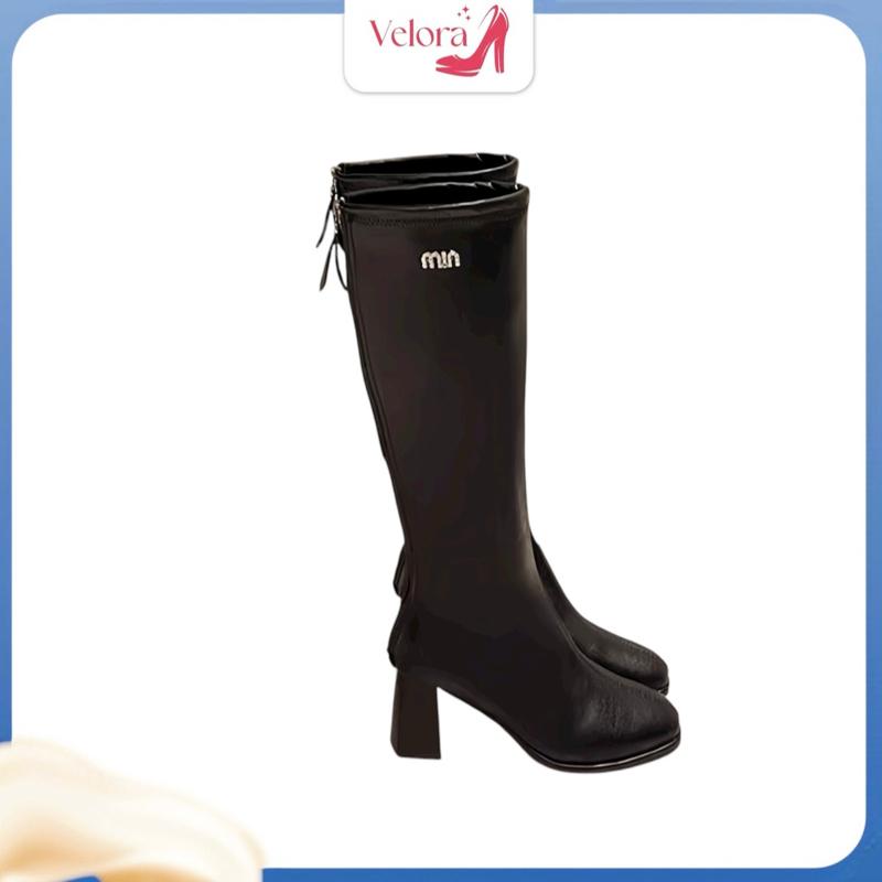  Bốt Nữ Đùi Kiểu Dáng Hàng Mới Xinh Dáng Đẹp - Shoes Boot Giày Cổ Cao Thỏ Giày Giày Thể giay  bot bốt  mua 1 sp tặng 1 dép 