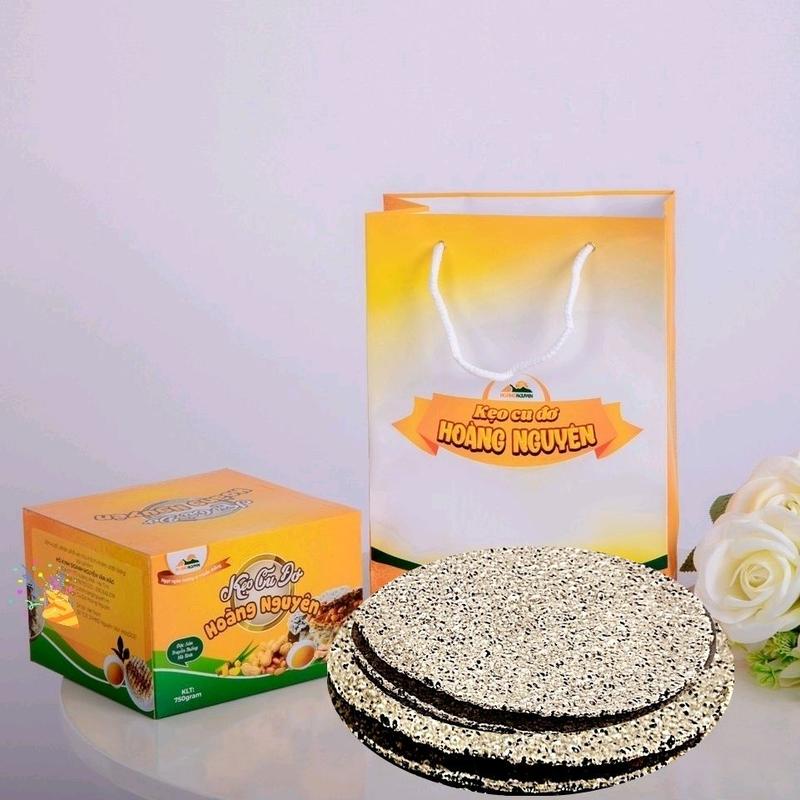 Hoàng Nguyên - 1 Hộp 800gKẹo Cu Đơ Đặc Sản Hà Tĩnh Loại Truyền Thống Ăn Vặt Food Snack Candy Dẻo Kẹo Sáp Dẻo Banh Keotet Combo 2 Hương Vị