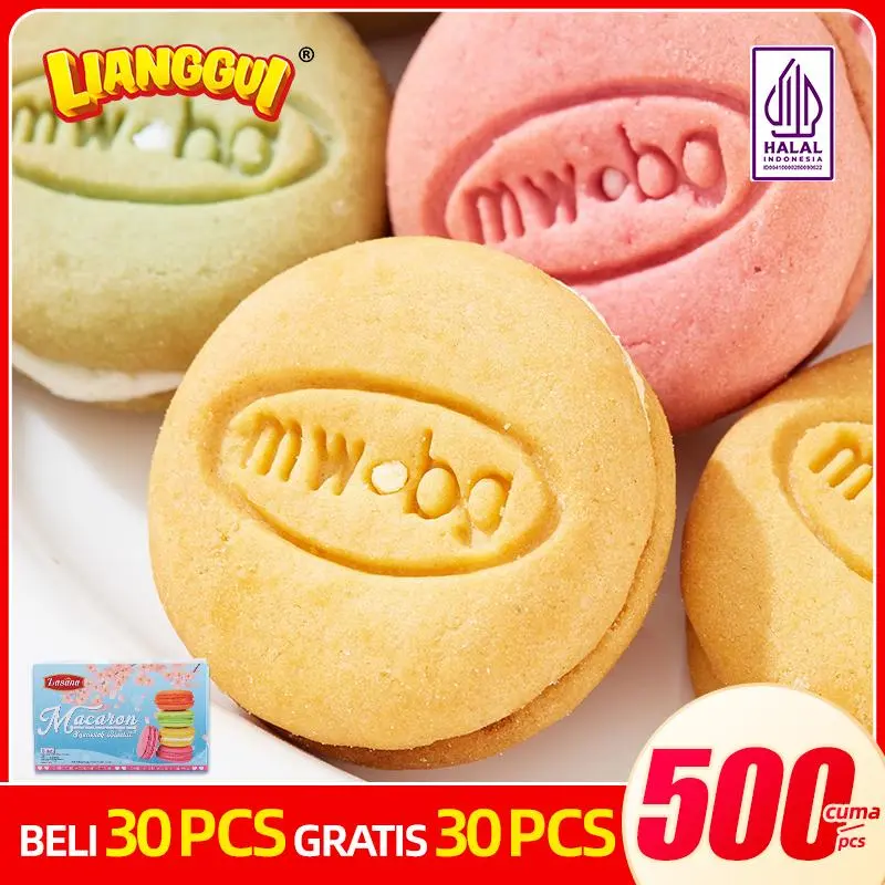 [HALAL] LIANGGUI MACAROON KUKIS Beli satu gratis satu Fitri/Eid Cemilan sore Cemilan yang mengenyangkan Manis Makanan