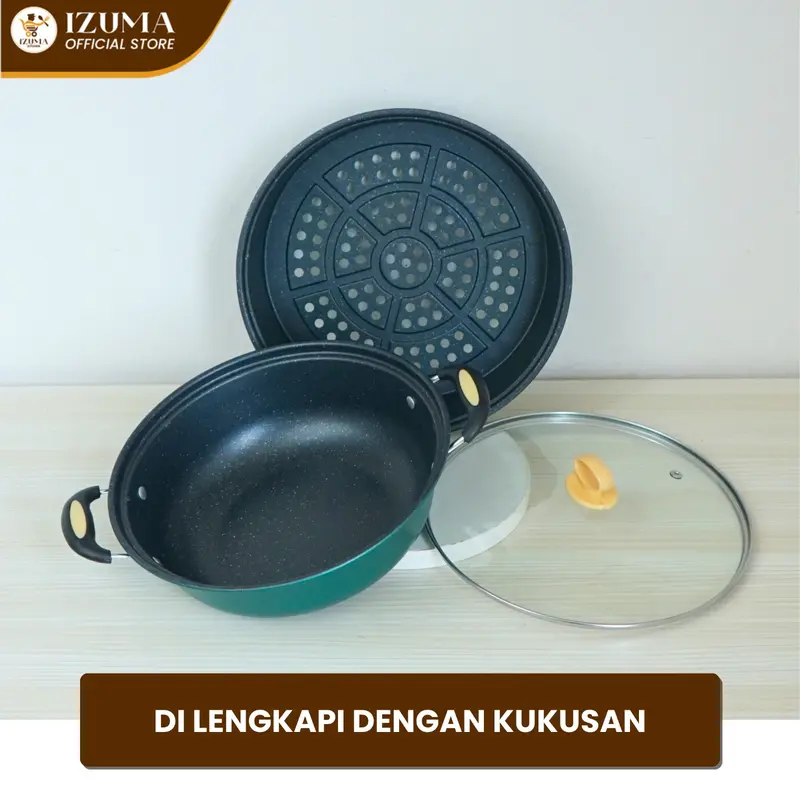 Panci Pengukus 28CM Anti Lengket Model A083 dengan 2 Tingkat - Kitchenware 1
