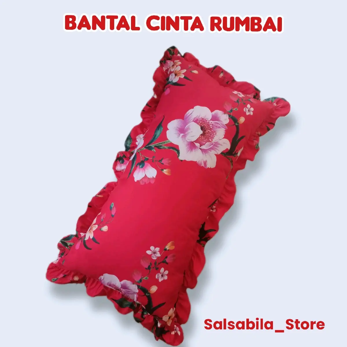 BANTAL CINTA RUMBAI, TANPA SARUNG DALAM,  UKURAN 100 x 50 cm, KAIN POLYMICRO, ISI SILICON PREMIUM, BERAT 1000 GRAM