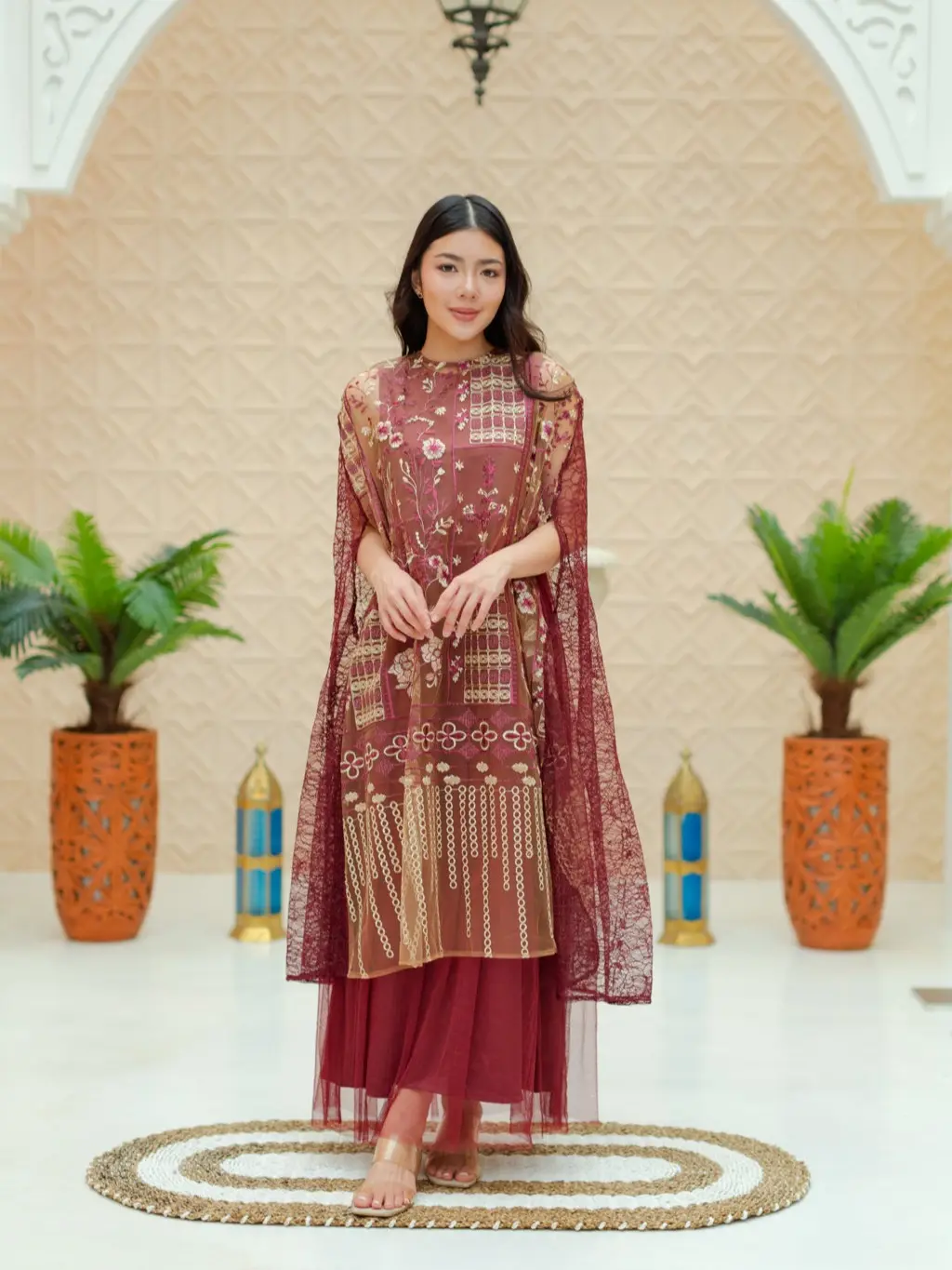 Miss Nomi - Herra Gamis Muslim Lebaran Couple Mewah Dress Wanita Jumbo Panjang Tile Kondangan Pasangan Polos Baju