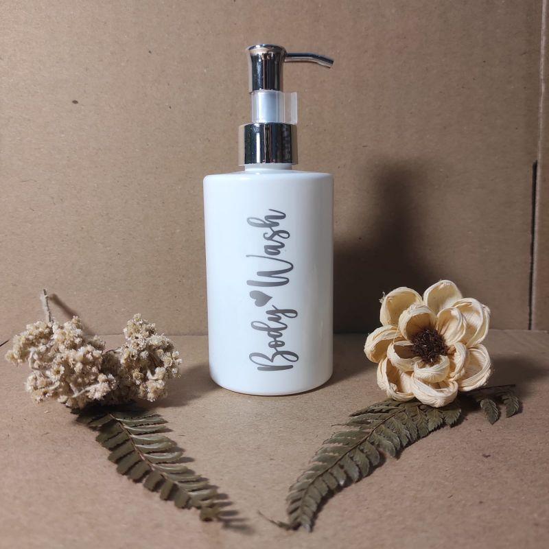 Product Introduction of Botol Sabun & Shampo Cair Pump Plastik Glossy 250ml Peralatan Kamar Mandi Aesthetic Silver & Gold Sticker Metalic Anti Air (TBS2) 7