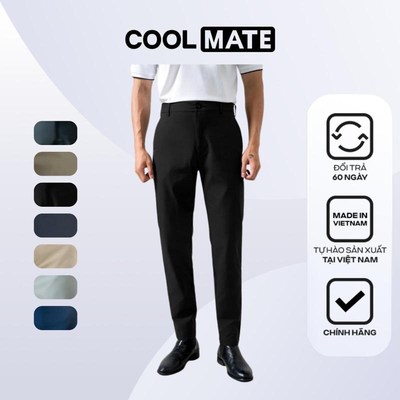 Quần dài nam Kaki Excool co giãn, quần âu, chống UV - Coolmate