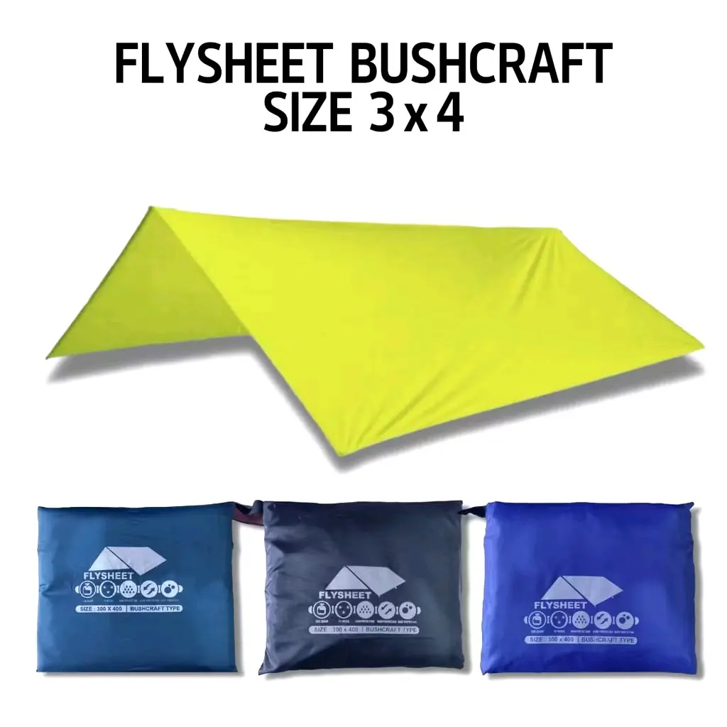 bisa [COD] flysheet 3×4 waterproof flysheet bushcraft felist tarfthen fleysit atap tenda camping
