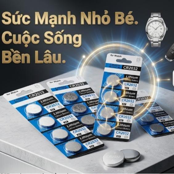 Pin LITHIUM BATTERY CR1220,CR2032 3V dùng cho main máy tính, đầu ghi camera, chìa khóa xe