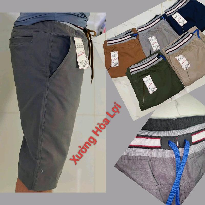 quần short kaki lưng thun nam Có Túi phom rộng