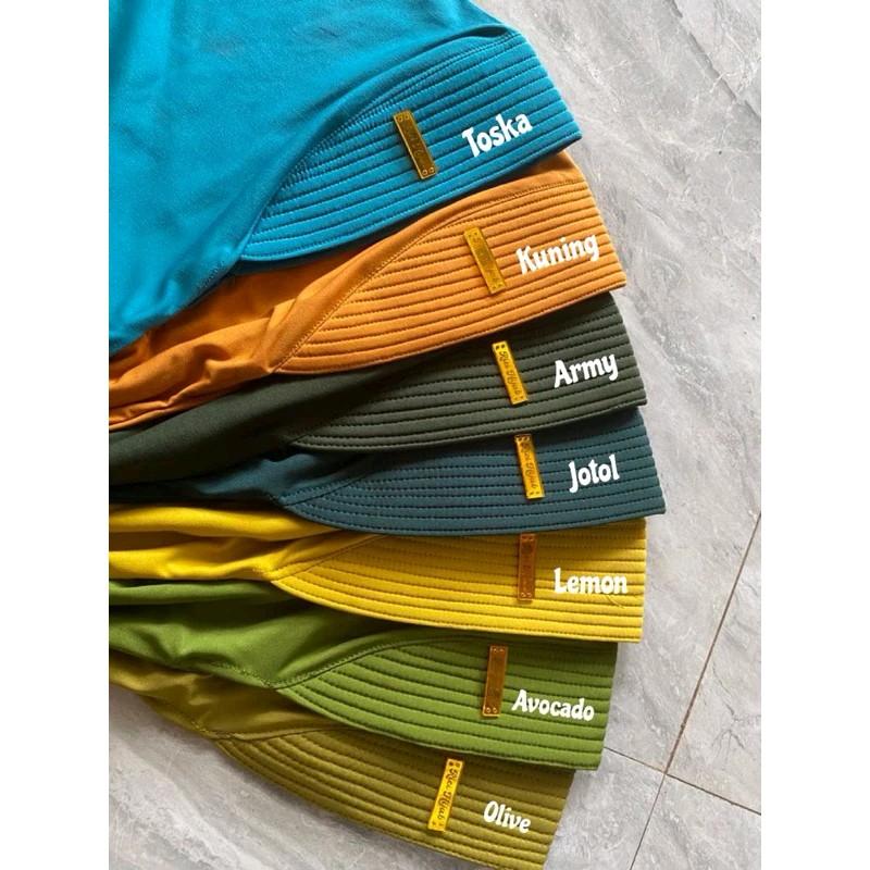 100ribu dapat 10 pcs hijab bergo hamidah size M label akrilik gold sudah menutup bagian dada pad Tebal 5