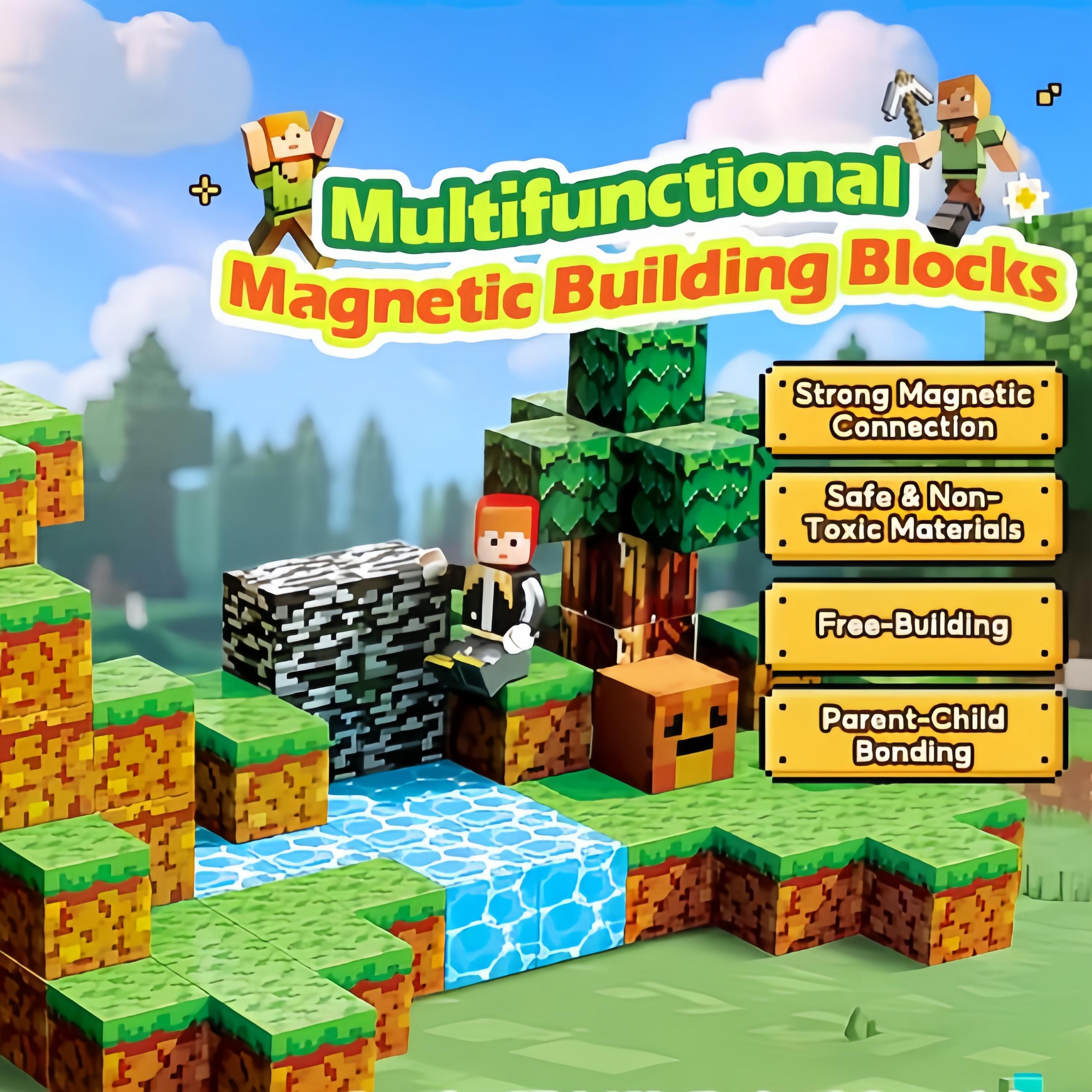 Mainan Edukatif Magnet Minecraft BlockSet My World Magnetic 4D Cube MagnetikBalok Mikey Blok Games