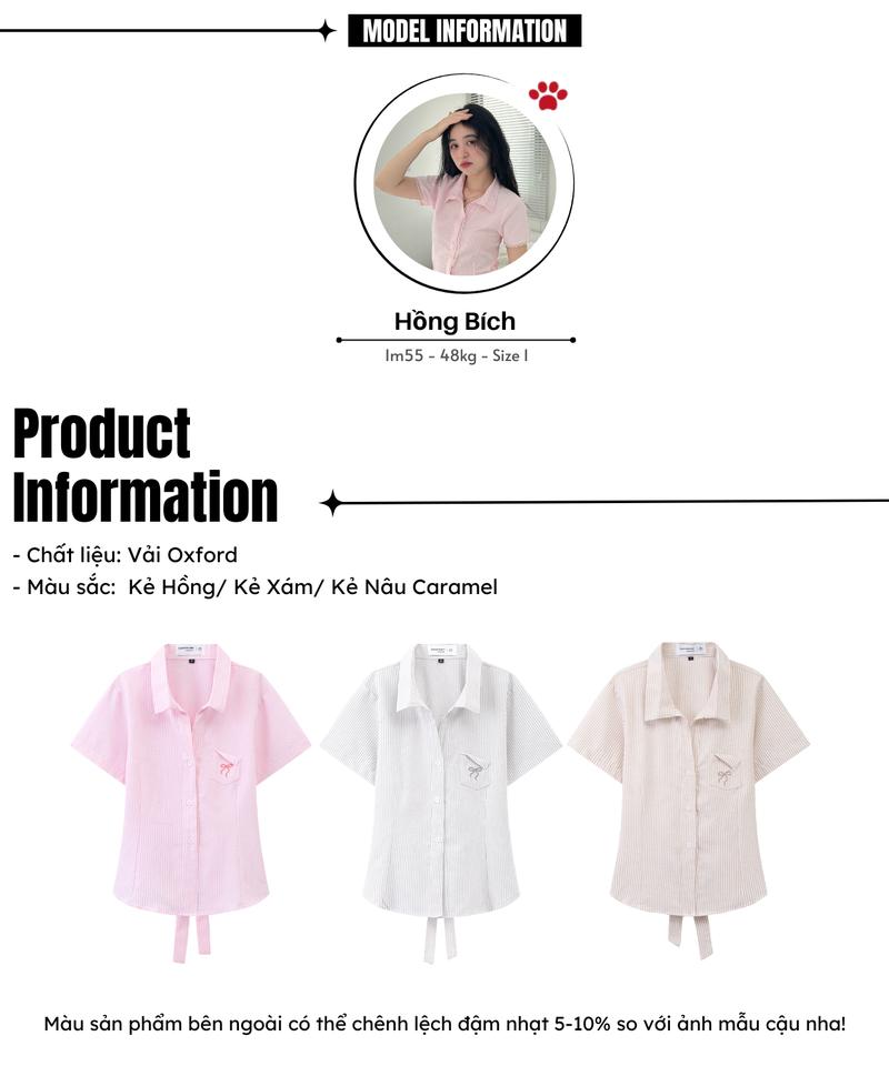Product Introduction of Áo SƠ MI CHIẾT EO Buộc Nơ Có Túi Ngực Dành Cho Nữ Phong Cách Hàn Quốc - CE01 2