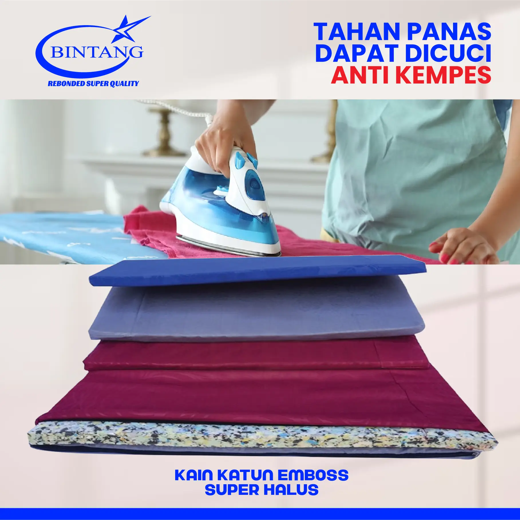 Alas Setrika Alas Gosok Alas Setrika Busa Rebounded Anti Kempes