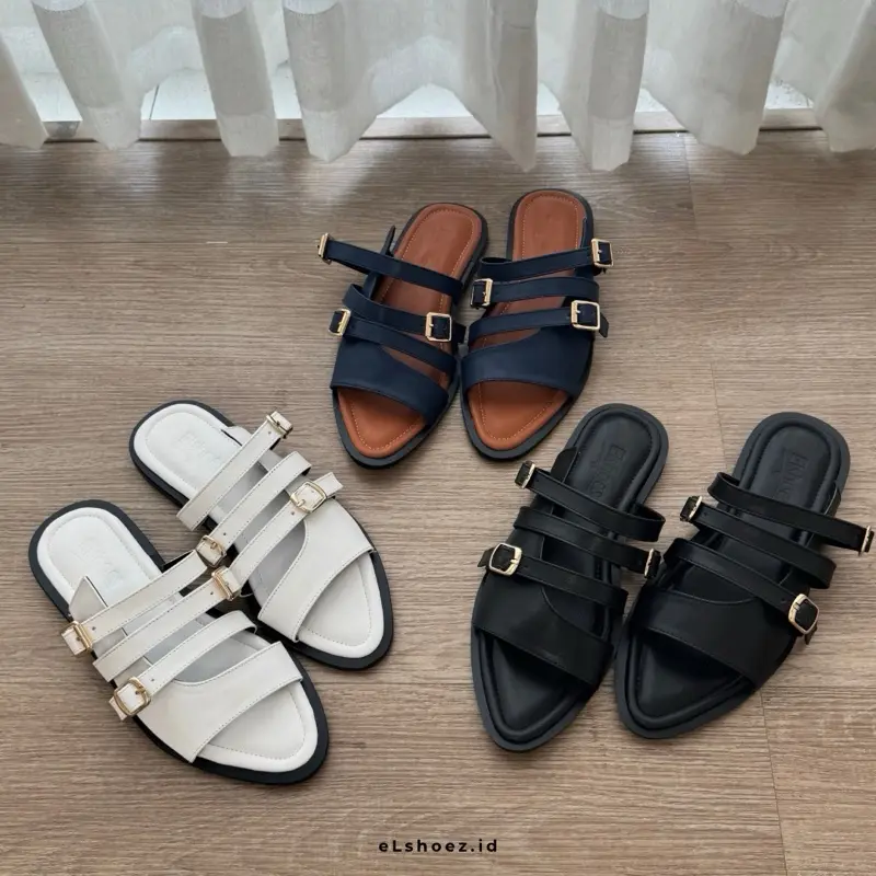 eLshoez-madison flatshoes sandal flat wanita tali silang casual teplek cod