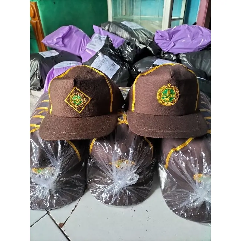 Topi Siaga Pramuka Bordir Lis Kuningan Alt set Pramuka Sekolah Grosir Murah Bisa Cod Bayar Di Tempat