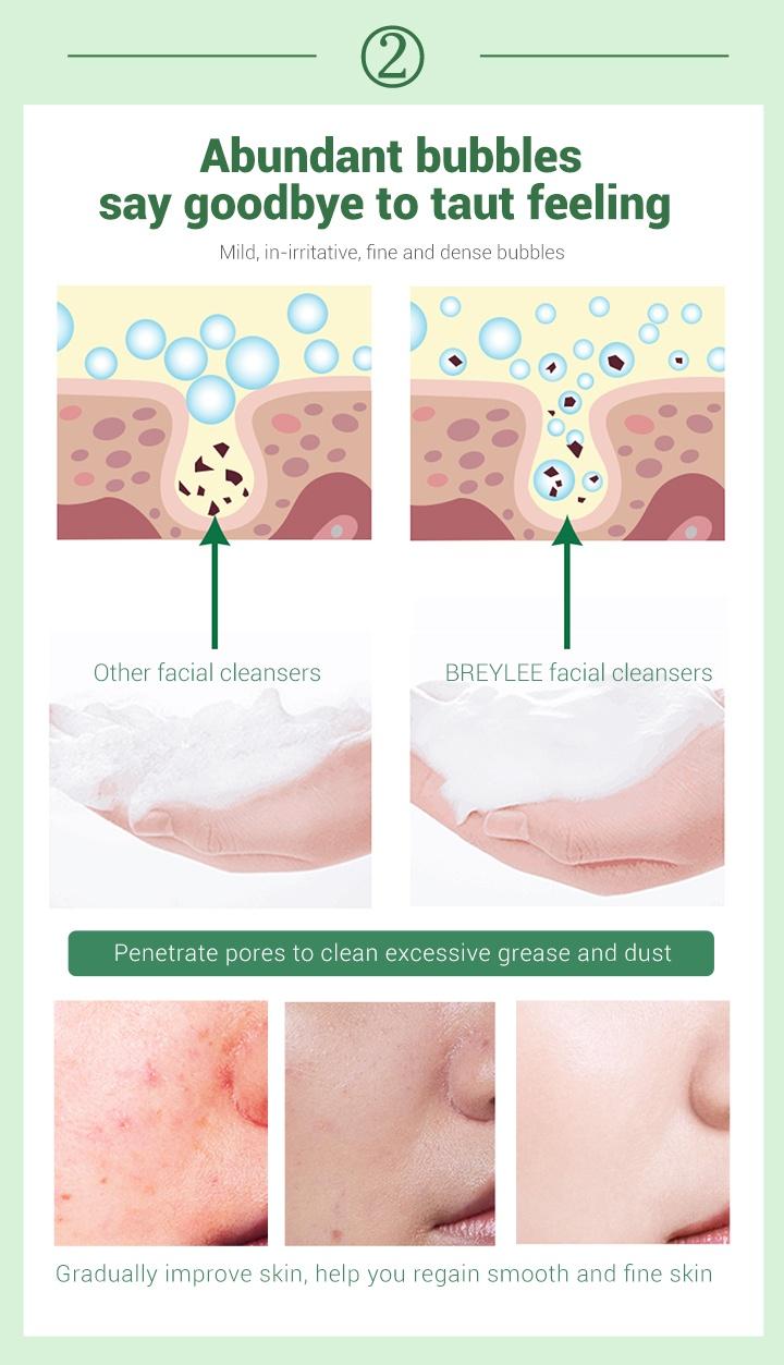 Product Introduction of BREYLEE Tea Tree Acne Cleanser Deep Cleansing Oil Control Soothing Facial Cleansing 100g Skincare Skin Repair Facial Wash Comfort 6
