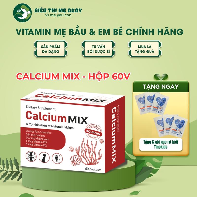 Viên uống Canxi Calcium MIX 60 viên thế hệ mới nhập khẩu từ Ba Lan, hỗ trợ bổ sung canxi kết hợp cùng magie, Vitamin D3, K2
