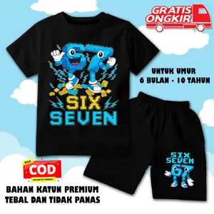 Setelan stelan kaos baju anak laki laki perempuan baju set kaos anak game roblox 67 six seven