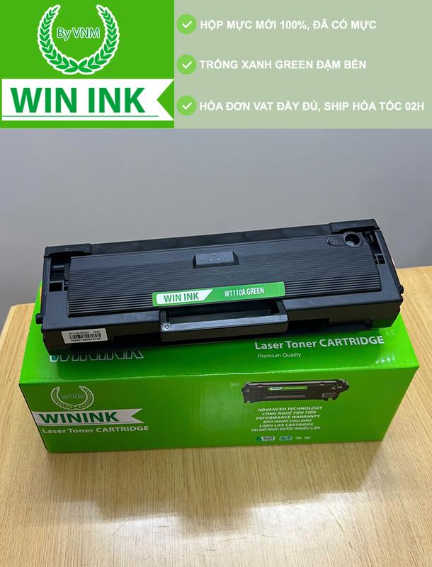 Hộp mực máy in 108a/108w/MFP136a/136w/136nw/138fnw-mã mực 110A/W1110A/ W1112A mới 100% cao cấp siêu đậm dùng trống xanh lá