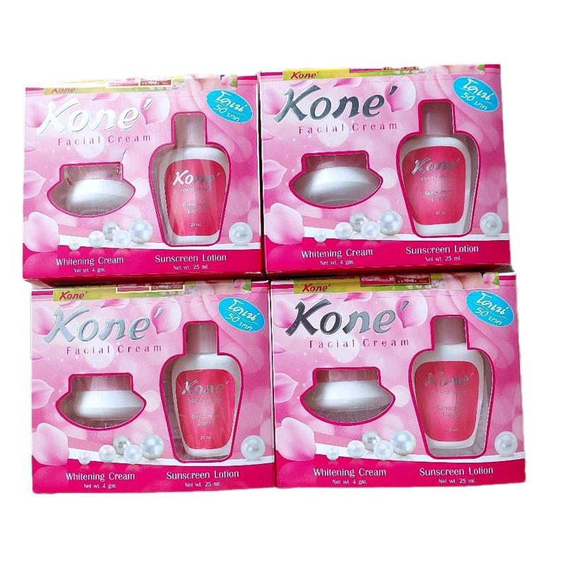 4 Bộ Kem Koné Thái ( Mẫu Mới 2025 )- Hỗ Trợ Điều Trị Mụn, Thâm, Nám, Tàn Nhang ( 1 Bộ gồm: 1 Hộp Kem + 1 Chai Nước Hoa Hồng)