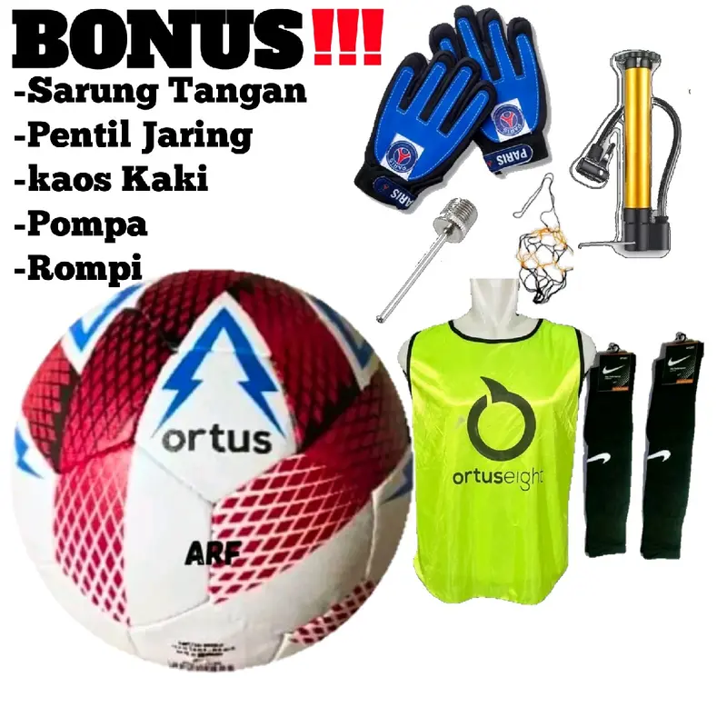 Bola Sepak Berkualitas Super untuk Anak-Anak Size 5 dengan Bonus Sarung, Jaring, dan Pompa - Outdoor 5