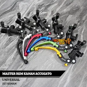 Handle Master Rem Kanan BREMBO Accosato Cnc Handle Kanan Import Plus Tabung Big Smoke RYBEN Transparan + Baut Selang PNP Tabung Minyak Rem Besar BIG Universal Semua Motor BEAT MIO Fino Vario Scoopy VEGA FIZR Tiger Spacy Xride R25 KLX CRF Verza Scorpio Dll