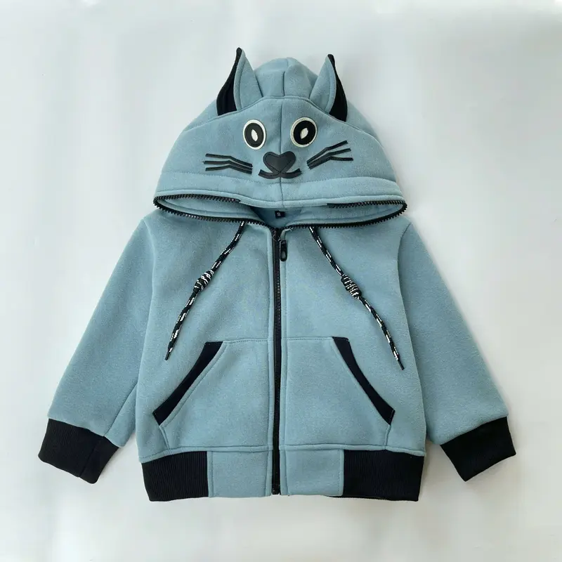 Áo khoác cho bé từ 8kg-30kg, họa tiết  thú cưng cute, có nón, chất liệu mềm mại.  Form unisex thích hợp cho cả bé trai và bé gái. 1