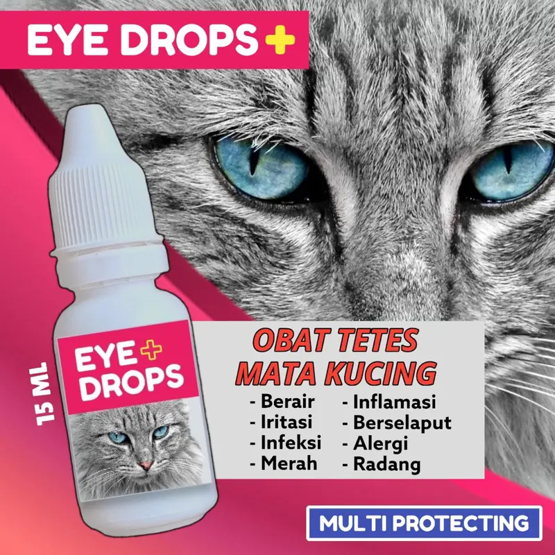 SPESIAL PROMO ! OBAT TETES MATA KUCING EYE DROPS OBAT SAKIT MATA KUCING BELEKAN IRITASI INFEKSI BERAIR 15ML TERLARIS