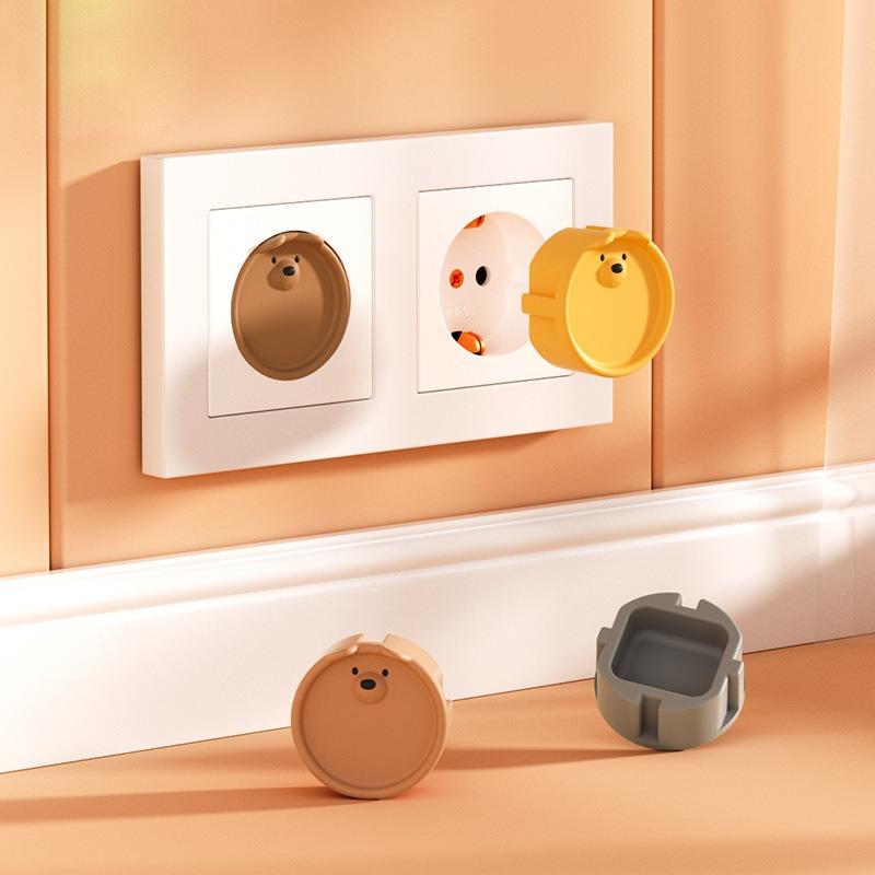 5pcs Silikon penutup pengaman stop kontak listrik anak safety socket silicone cover motif beruang