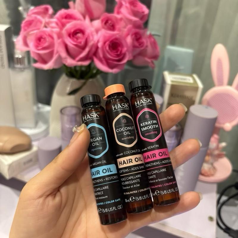    KÈM KẸP CÀNG CUA   HASK TINH DẦU DƯỠNG TÓC GIÚP MỀM MƯỢT CẤP DƯỠNG BÓNG TÓC VỚI 18ML 