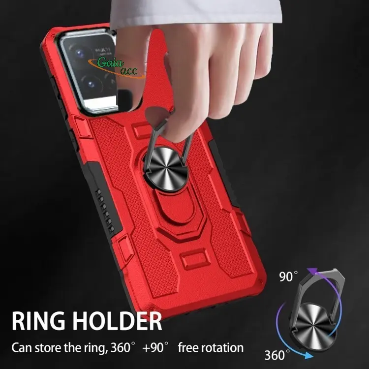 Casing Untuk Vivo Y21/Y21s/Y21t/Y21a| Y33S Hard Case Ring Armor Robot Case Kickstand Hybrid/Ring Holder 3