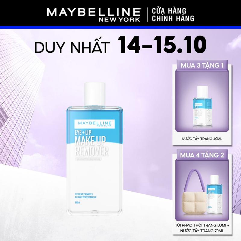 [MUA 3 TẶNG 1 QUÀ] Nước Tẩy Trang Mắt và Môi Chuyên Dụng 2 lớp Maybelline New York Eye & Lip Makeup Remover 150ml