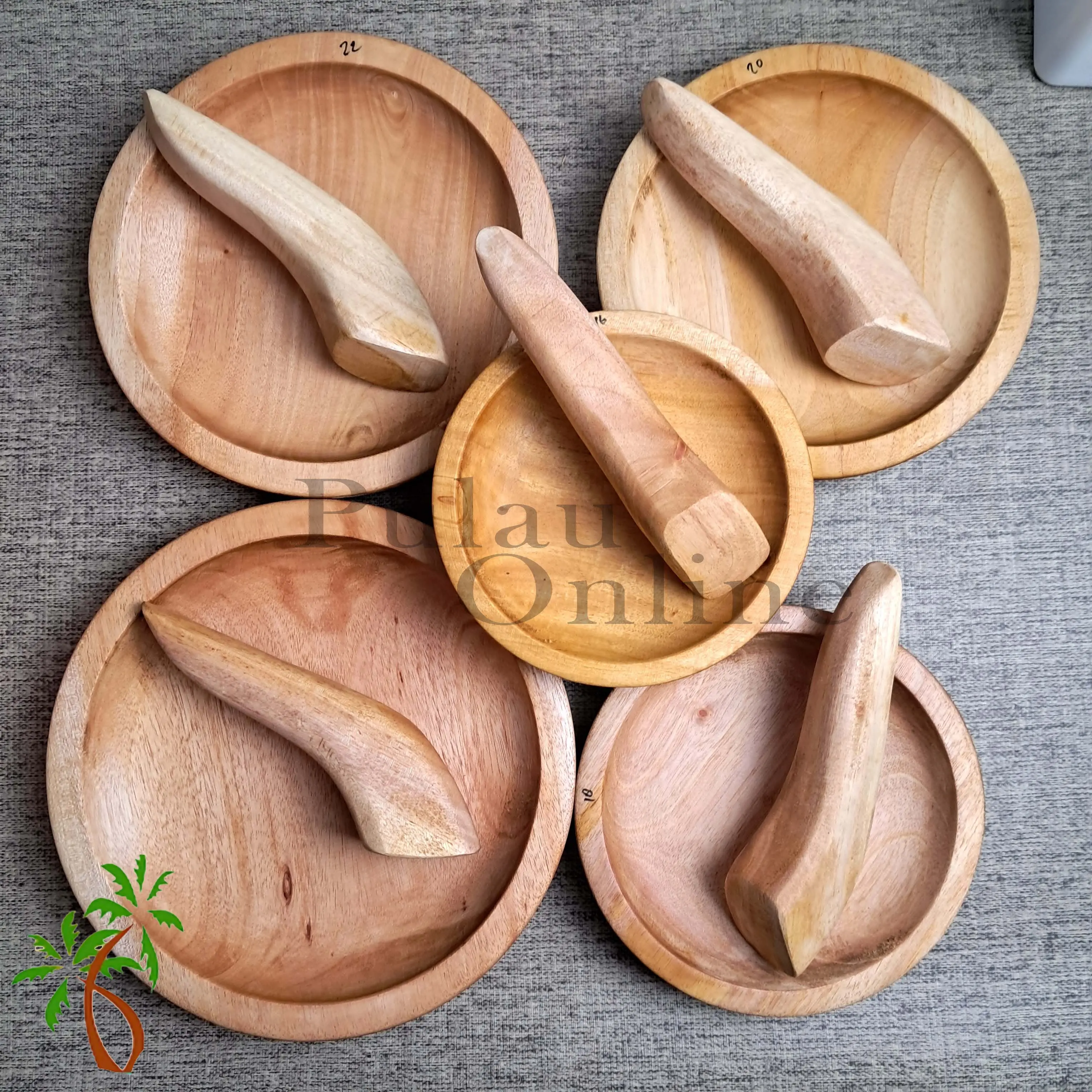 L - Cobek Kayu Mahoni - Pulau Online