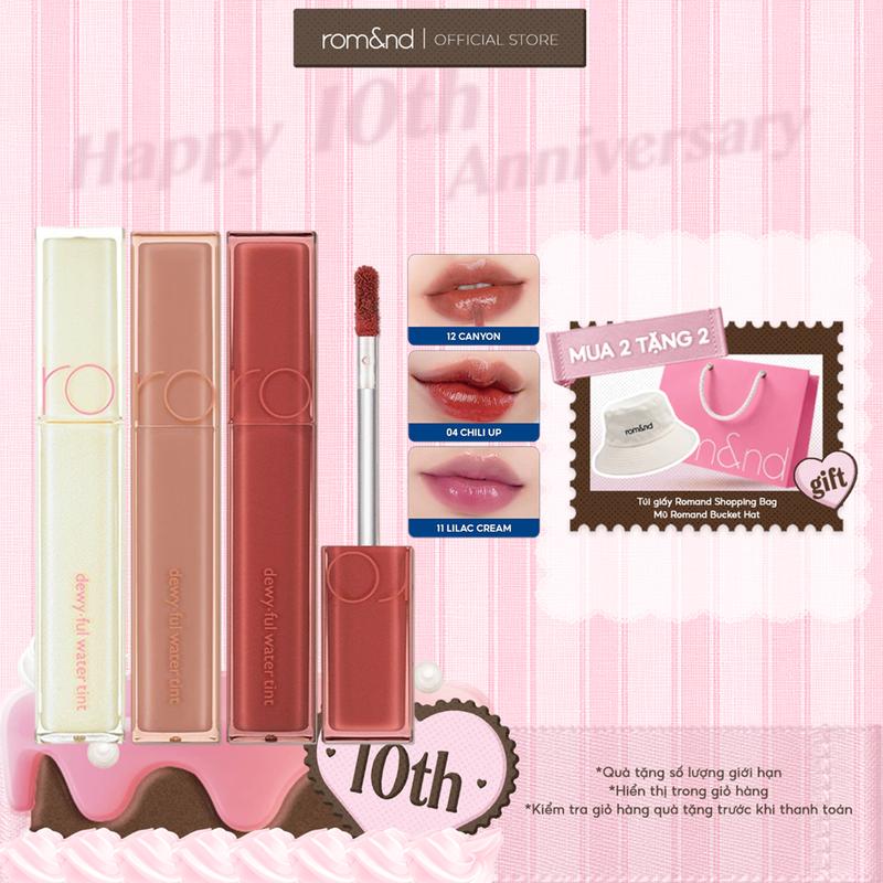 [Rom&nd] LIVE Son Tint Bóng Trang Điểm Hàn Quốc Romand Dewyful Water Tint 5g Cosmetic Mỹ Phẩm Rom&nd