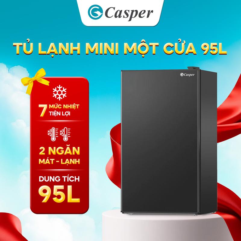   Mới 2025  Tủ lạnh Casper mini một cửa 95L  có đóng tuyết   RO-E95PGR - Chính hãng - Bảo hành 2 năm 