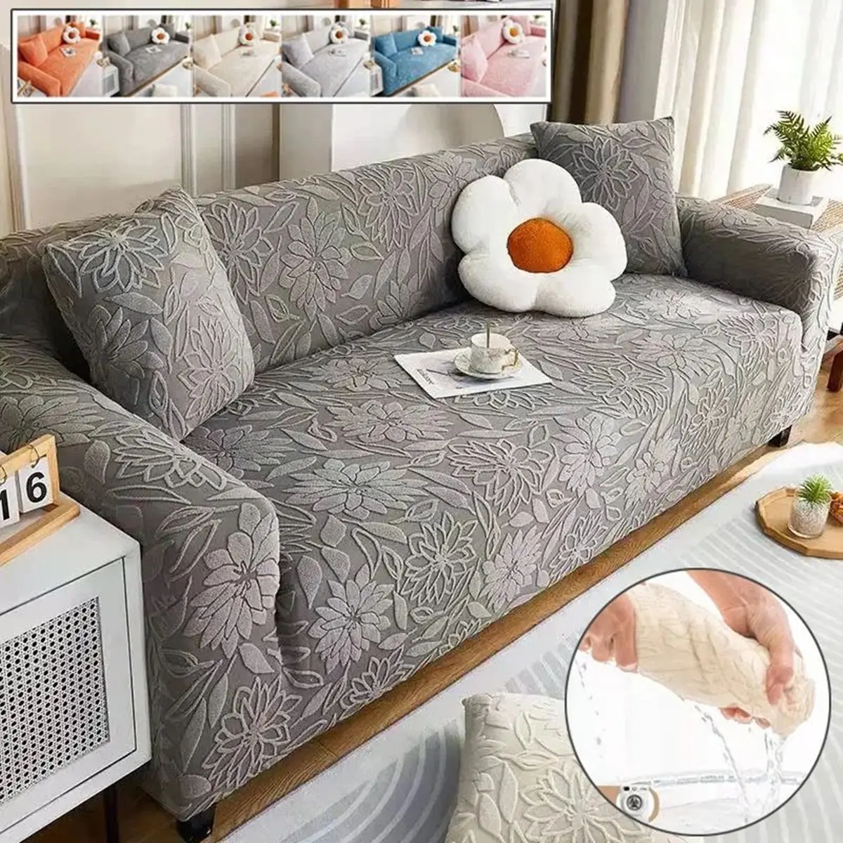 Jacquard Velvet Sofa Cover Four Seasons Universal Anti-cat Scratch Slipcover for Living Room 1/2/3/4 Seater Corner Couch Covers