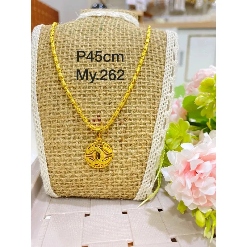 KALUNG BAMBU PLUS LIONTIN YXY KUNING EMAS
