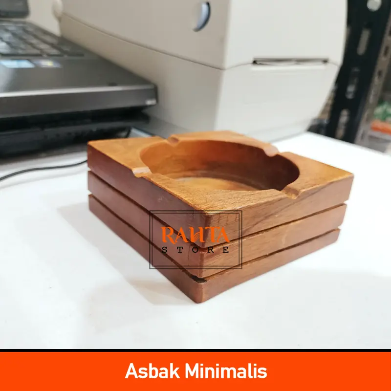 KT16 - Asbak model Minimalis / Asbak kayu mahoni aestetik