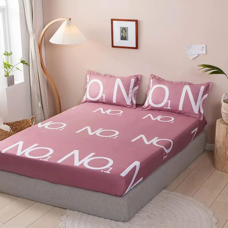 Product Introduction of Brushed Fitted Sheet Elastic Band Home Strap Bedding High-End Luxury Mattress Cover Bedsheet No Pillowcase Simple Multi Size Bed 4