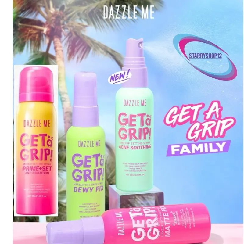 DAZZLE ME Get a Grip! Makeup setting spray 60ml dewy matte fix beauty protecting hydrating smooth dazzle me Dazzle me Get a grip make up SETTING SPRAY Matte Dewy dazzleme dazzle me acne soothing ACNE Acne Prime+Set prime set