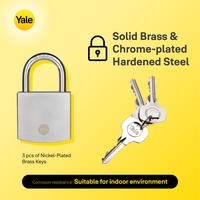 Gambar YALE YALE 50mm BRASS PADLOCK WITH SATIN CHROME FINISH (Gembok) Y120B/50/127/1 50mm dari Yale Home Indonesia Kota Administrasi Jakarta Barat 3 Tokopedia