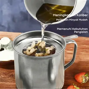 Oil Pot SUS304 Saringan Minyak Oil Viral Saringan Sisa Minyak Goreng