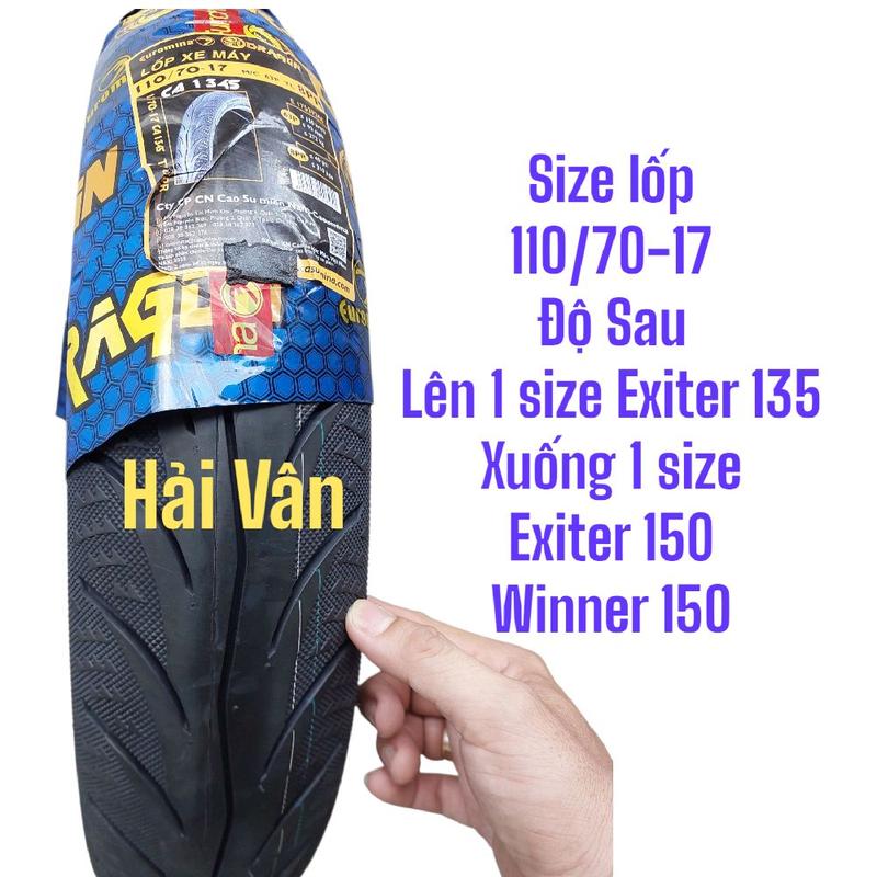 Lốp độ size lớn 110 70-17 8 bố sau Exiter 135 150 winner trước kawasaki ninja 650 euromina lốp ko săm . mã 21