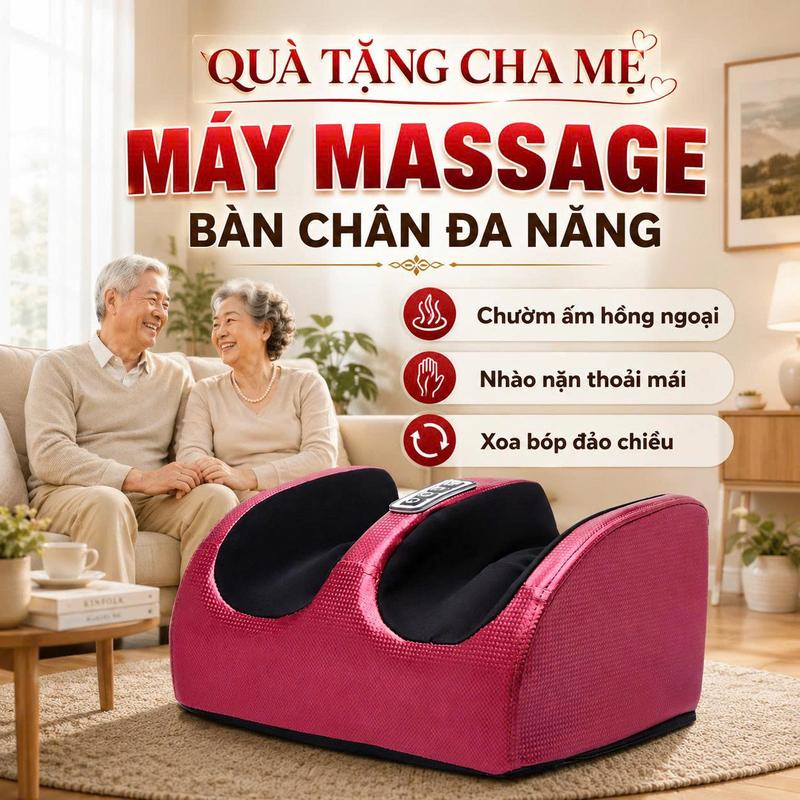 Máy massage chân đa năng chức năng hồng ngoại cao cấp, rung và xoa bóp bấm huyệt giúp giảm đau gót chân và lòng bàn chân hiệu quả