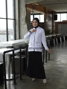 [FULL KANCING GARUDA ] BAJU DINAS PUTIH HITAM Wanita BLEZER WANITA PNS ASN Tangan Panjang Kancing Garuda BAWAHAN Celana ATAU ROK Seragam Blazer Kerja Setelan Katun